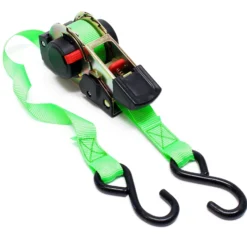 Wiltec Automatik Zurrgurt 320 daN Zuglast 3 m x 25mm PES Spanngurt mit S-Haken selbstaufrollend, ideal für Autotransport