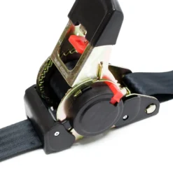Wiltec Automatik Zurrgurt 750 daN Zuglast 1,8m x 50mm PES selbstaufrollender Spanngurt mit Haken, ideal für Autotransport