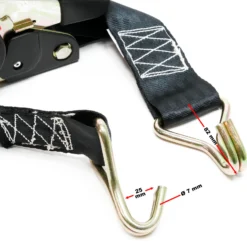 Wiltec Automatik Zurrgurt 4er Set 750 daN Zuglast 3 m x 50mm PES Spanngurt mit S-Haken selbstaufrollend, ideal für Autotransport