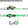 Wiltec Automatik Zurrgurt 4er Set 320 daN Zuglast 3 m x 25mm PES Spanngurt mit S-Haken selbstaufrollend, ideal für Autotransport