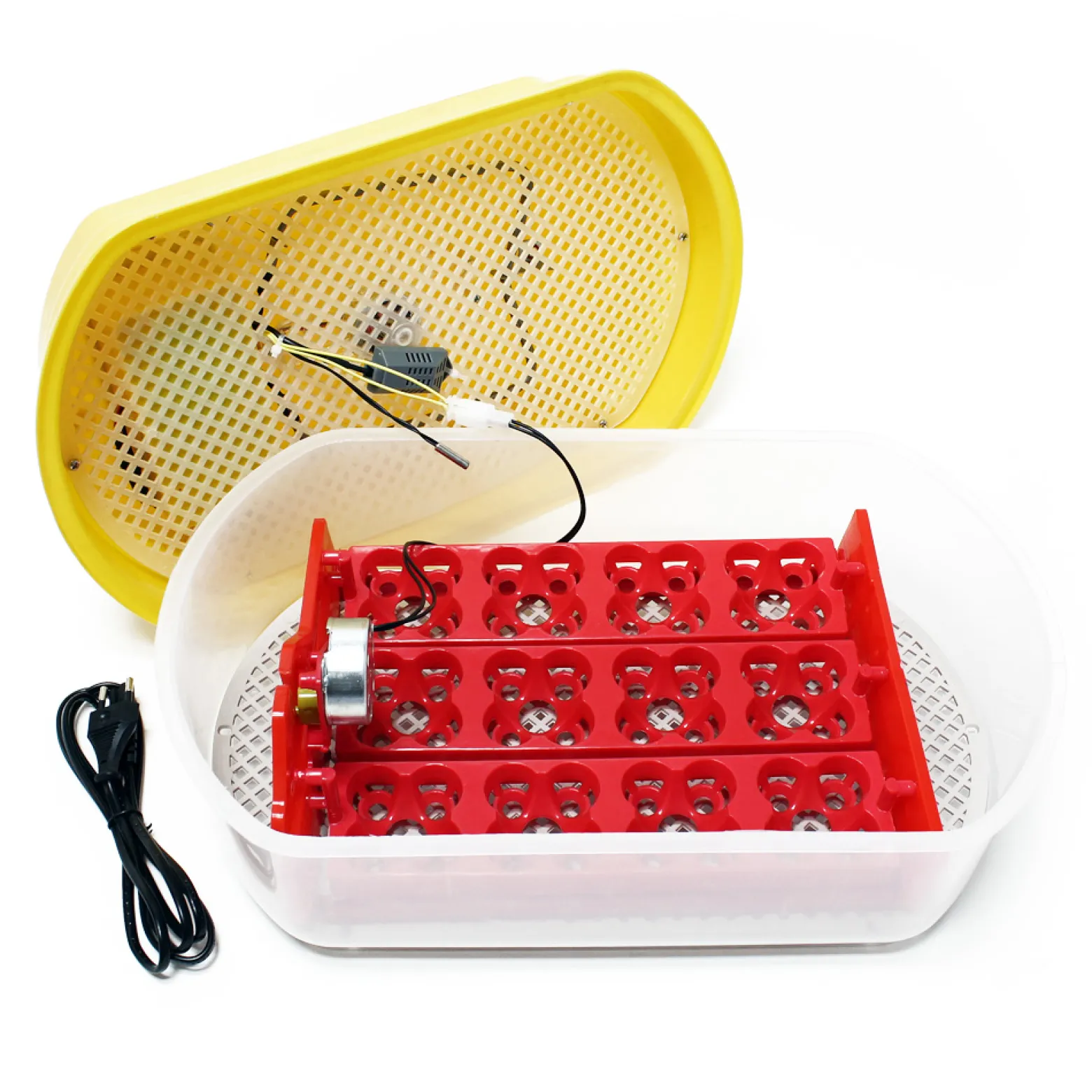 Wiltec Automatische Brutmaschine für 12 Eier, Inkubator mit vollautomatischem Wendesystem, Brutautomat mit Temperatursteuerung und Feuchtigskeitsregulierung, Brutkasten zum Eier ausbrüten