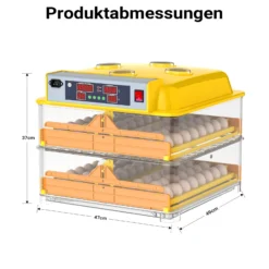 Wiltec Automatische Brutmaschine für 96 Eier, Inkubator mit vollautomatischem Wendesystem, Brutautomat mit Temperatursteuerung und Feuchtigskeitsregulierung, Brutkasten zum Eier ausbrüten