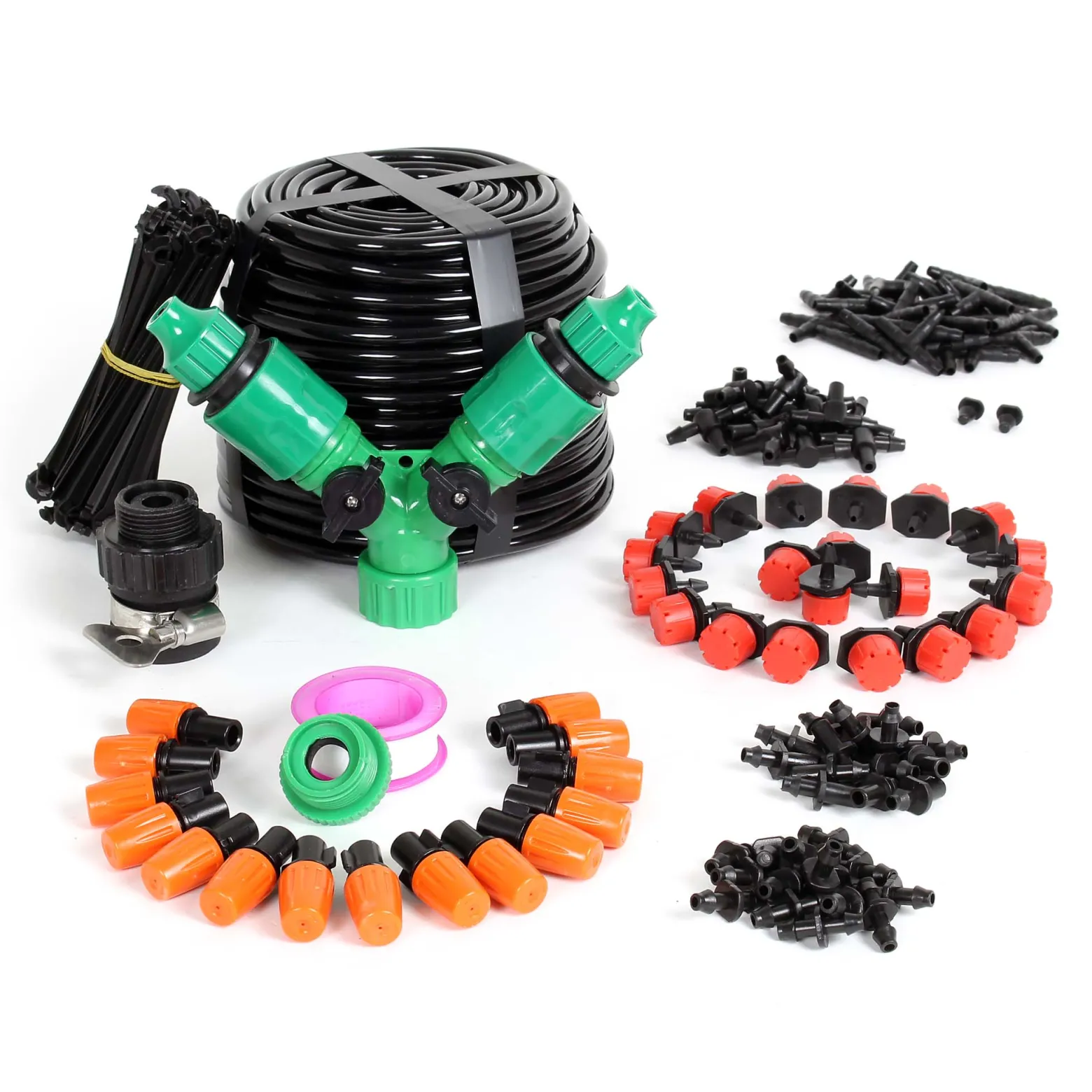 Wiltec Automatisches Bewässerungssystem mit Micro Drip System, 40m Tropfschlauch und 2 Aufsatzarten, Bewässerung für Garten mit Sprinkler Bewässerungsset