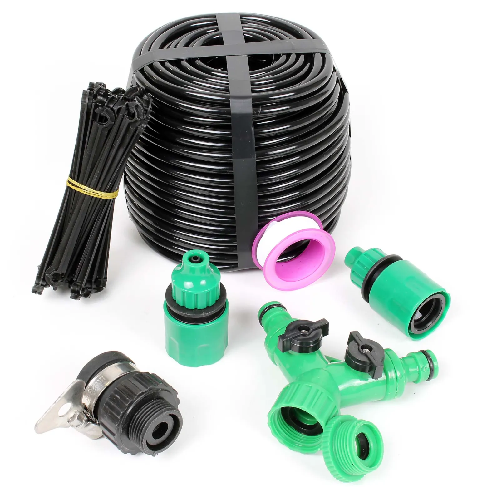 Wiltec Automatisches Bewässerungssystem mit Micro Drip System, 40m Tropfschlauch und 2 Aufsatzarten, Bewässerung für Garten mit Sprinkler Bewässerungsset