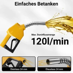 Wiltec Automatische Zapfpistole für Heizöl und Diesel 24mm (3/4 Zoll) DN20 120l/min Modell 4007