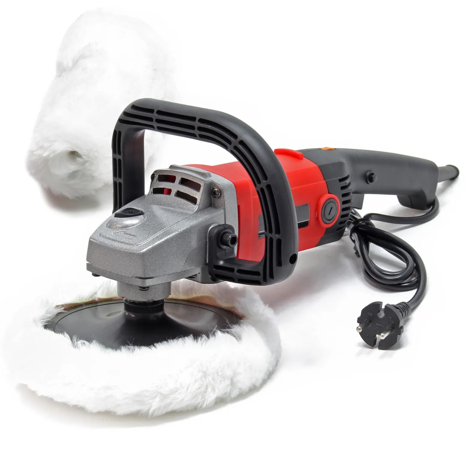 Wiltec Auto Poliermaschine Schleifmaschine 1200W bis 3000 U/min, Poliergerät mit 6 Stufen inkl. 2 Pads, Tellerschleifer, Rotationsschleifer