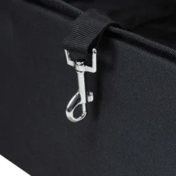 Wiltec Autositz für kleine bis mittlere Hunde 100x45 cm mit Sicherheitsgurt, Hundesitz für Vordersitz und Rücksitz, Schwarz