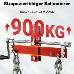 Wiltec Balancierer bis zu 900kg Positionierer für Werkstattkran als Kettenzug, Seilzug mit extra großen Befestigungsaugen Motorheber