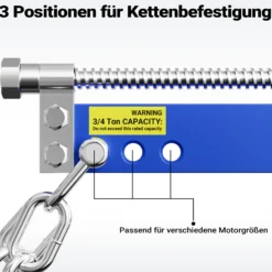 Wiltec Balancierer bis zu 750kg Positionierer für Werkstattkran als Kettenzug, Seilzug mit extra großen Befestigungsaugen Motorheber
