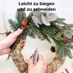 Wiltec Basteldraht silberfarben verzinkt 0,7 mm x 33 m, Wickeldraht zum Basteln und Binden, Blumendraht aus Stahl, Draht mit Holzwickel, Schmuckdraht – flexibel und stark