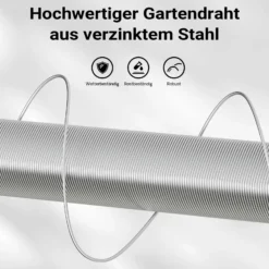 Wiltec Basteldraht silberfarben verzinkt 0,7 mm x 33 m, Wickeldraht zum Basteln und Binden, Blumendraht aus Stahl, Draht mit Holzwickel, Schmuckdraht – flexibel und stark