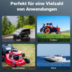 Wiltec batteriebetriebene Transferpumpe, selbstansaugende Kraftstoffförderpumpe 12 V, Umfüllpumpe mit LED-Anzeige, Förderpumpe für Benzin, Diesel, Öl