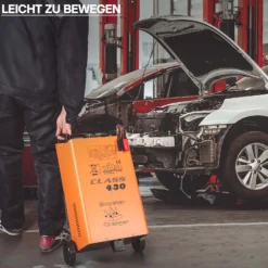 Wiltec Batterieladegerät 12V 24V 30A Batterie, Ladegerät und Starthilfe für Motorräder, Kfz, Lkw, Akkuladegerät Boost 430 mit Schnellladung