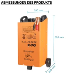 Wiltec Batterieladegerät 12V 24V 30A Batterie, Ladegerät und Starthilfe für Motorräder, Kfz, Lkw, Akkuladegerät Boost 430 mit Schnellladung