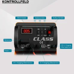 Wiltec Batterieladegerät 12V 24V 30A Batterie, Ladegerät und Starthilfe für Motorräder, Kfz, Lkw, Akkuladegerät Boost 430 mit Schnellladung