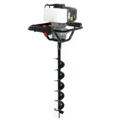 Wiltec Benzin Erdlochbohrer Set mit 100 mm Bohrer, 1,4 kW 1,9 PS 52ccm Pfahlbohrer Pflanzenbohrer