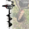 Wiltec Benzin Erdlochbohrer Set mit 200 mm Bohrer, 1,4 kW 1,9 PS 52ccm Pfahlbohrer Pflanzenbohrer