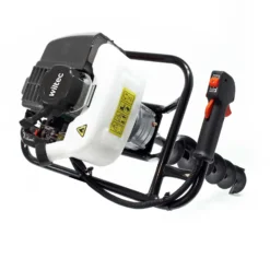 Wiltec Benzin Erdlochbohrer Set mit 150 mm Bohrer, 1,4 kW 1,9 PS 52ccm Pfahlbohrer Pflanzenbohrer