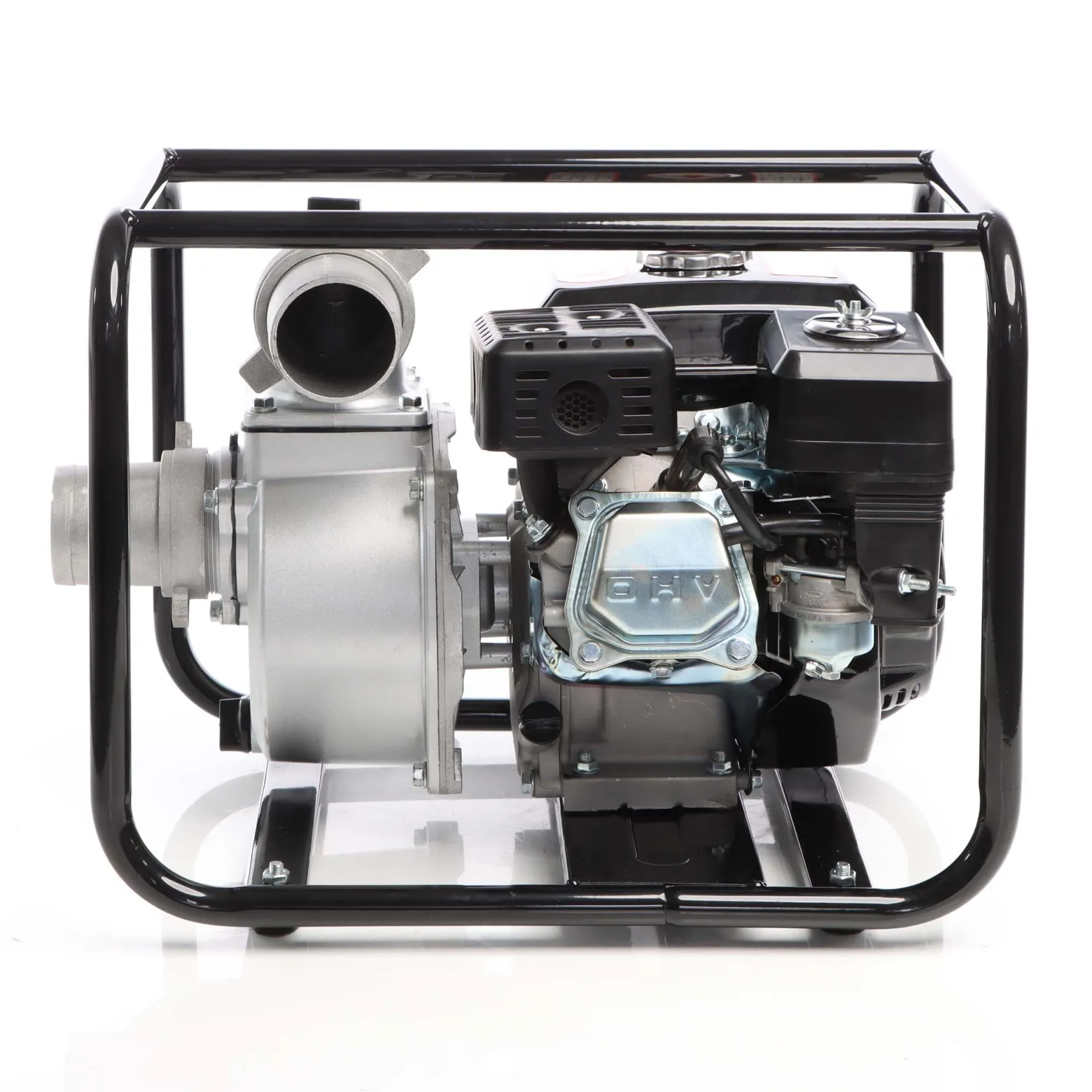 Wiltec Benzin Schmutzwasserpumpe 4kW 48.000l/h, 28m Förderhöhe, Wasserpumpe Gartenpumpe mit 80mm (3") Anschluss 4-Takt-Motor