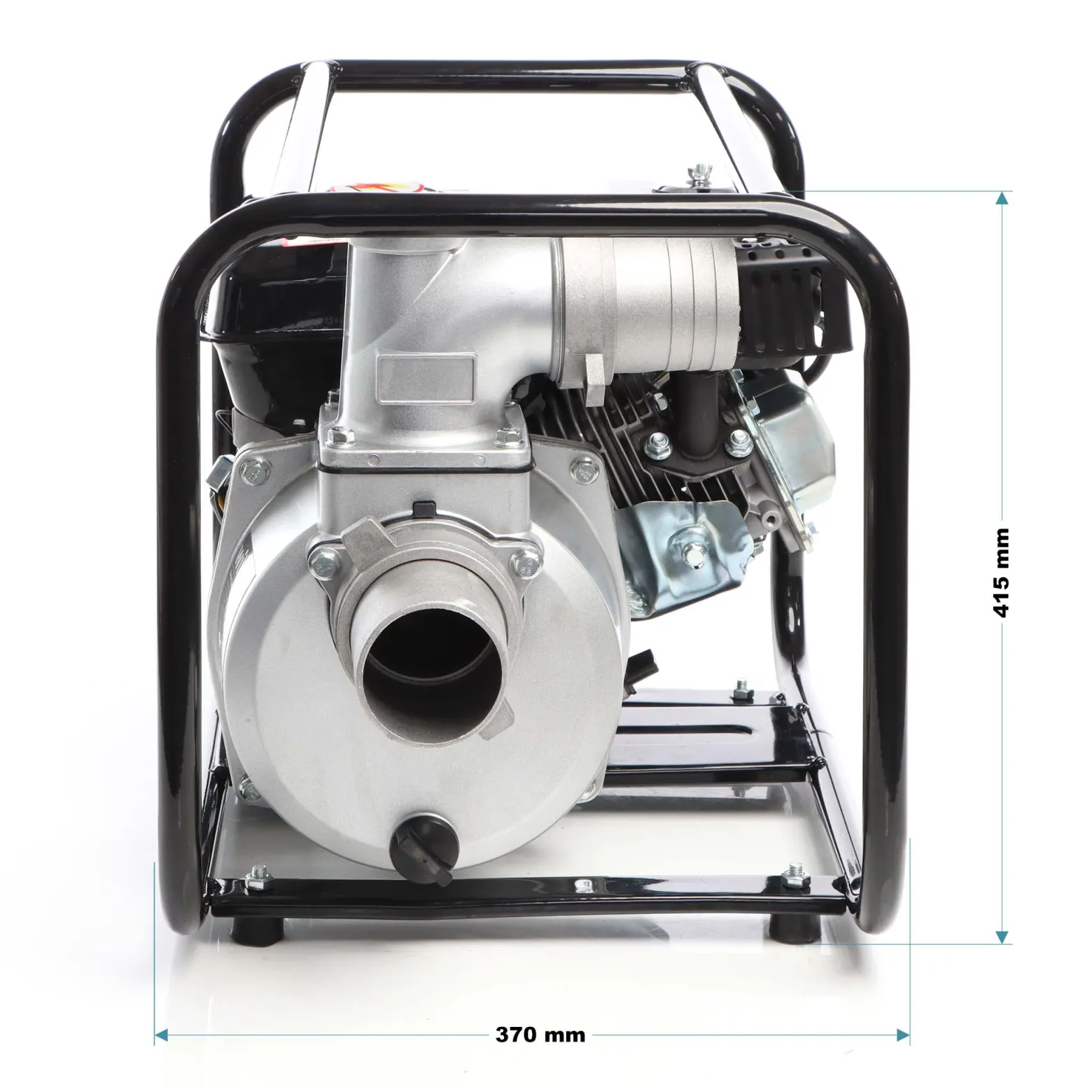 Wiltec Benzin Schmutzwasserpumpe 4kW 48.000l/h, 28m Förderhöhe, Wasserpumpe Gartenpumpe mit 80mm (3") Anschluss 4-Takt-Motor