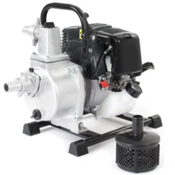 Wiltec Benzin Wasserpumpe 1kW 8.000l/h 6.500U/min, 30m Förderhöhe, Gartenpumpe mit 4 Takt Motor, Motorpumpe