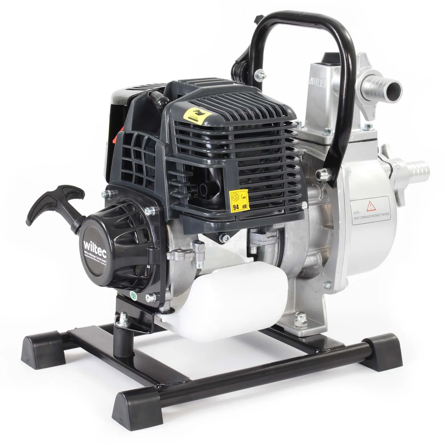 Wiltec Benzin Wasserpumpe 1kW 8.000l/h 6.500U/min, 30m Förderhöhe, Gartenpumpe mit 4 Takt Motor, Motorpumpe