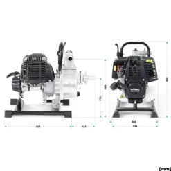 Wiltec Benzin Wasserpumpe 1kW 8.000l/h 6.500U/min, 30m Förderhöhe, Gartenpumpe mit 4 Takt Motor, Motorpumpe