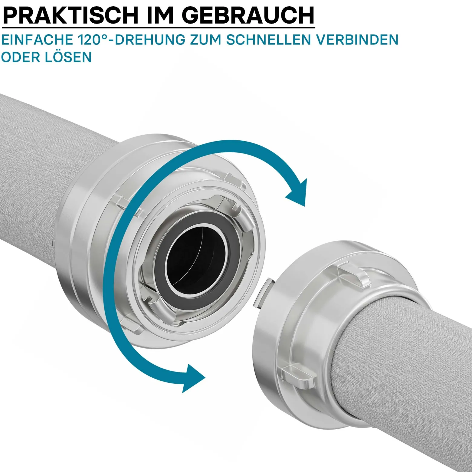 Wiltec Übergangsstück Storz Kupplung C 52 auf D 25 aus Aluminium Kupplungsreduzierung C/52 zu D/25
