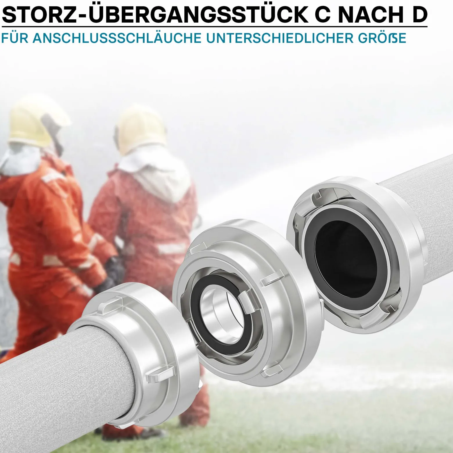 Wiltec Übergangsstück Storz Kupplung C 52 auf D 25 aus Aluminium Kupplungsreduzierung C/52 zu D/25