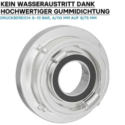 Wiltec Übergangsstück Storz Kupplung A 110 auf B 75 aus Aluminium Kupplungsreduzierung A/110 zu B/75