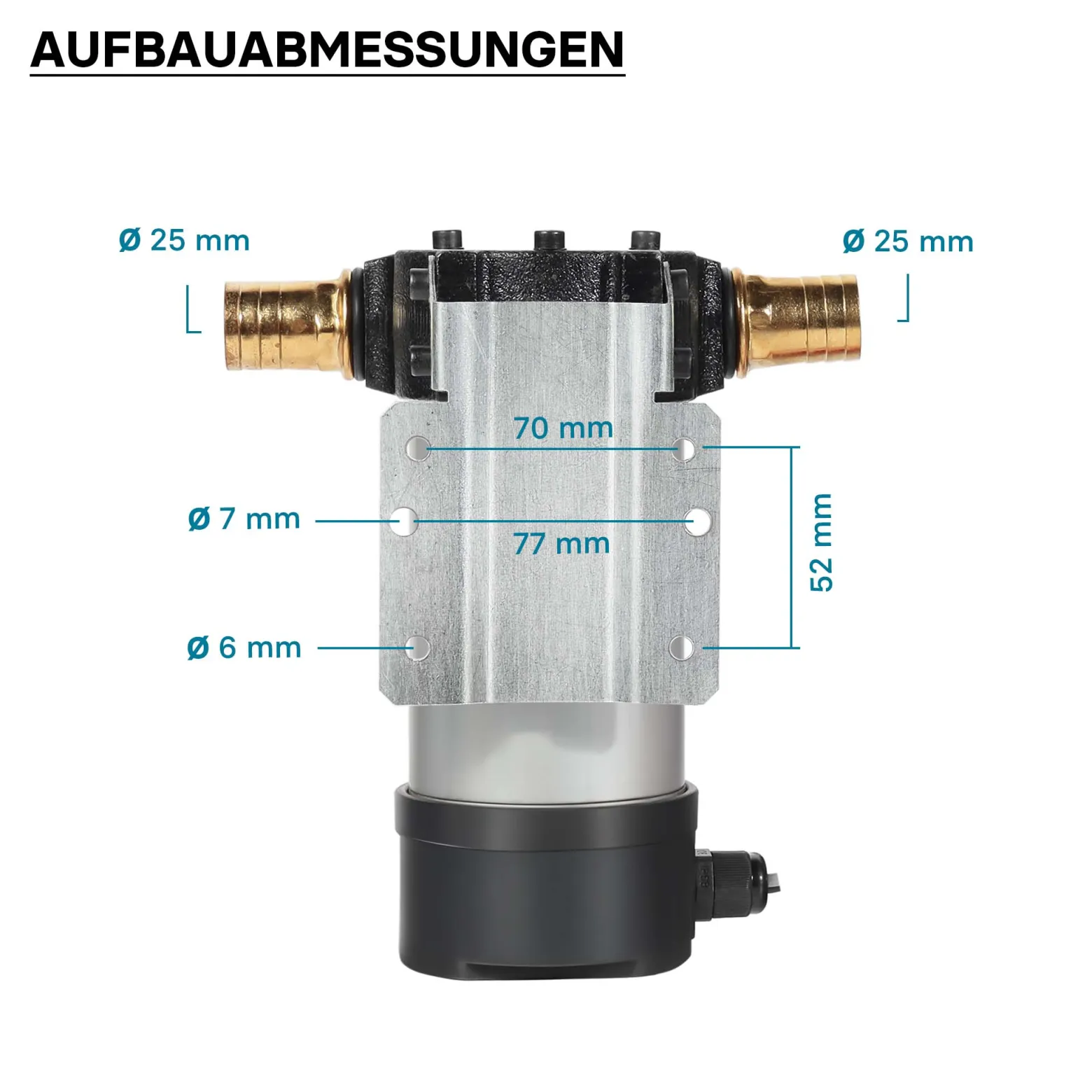 Wiltec Bio Dieselpumpe 12 V, 150 W, 40 l/min, Heizölpumpe selbstansaugend, Absaugpumpe für Diesel, Biodiesel, Heizöl, tragbare mobile Umfüllpumpe
