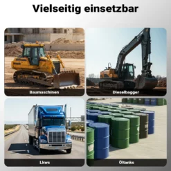 Wiltec Bio Dieselpumpe 12 V, 550 W, 80 l/min, Heizölpumpe selbstansaugend, Absaugpumpe für Diesel, Biodiesel, Heizöl, tragbare mobile Umfüllpumpe