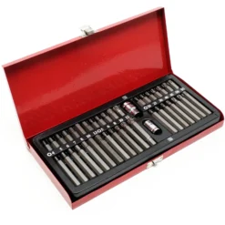 Wiltec Bitset 40-teilig mit 2 Bithaltern und 38 Bits im praktischen Koffer, Bitsatz, Bit Set, Schraubendreher