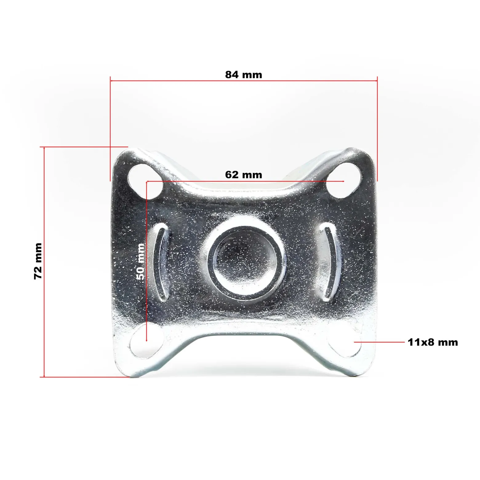 Wiltec Bockrolle Ø75mm mit Gummirad und Metallfelge 50kg Tragkraft, Vollmaterial Apparaterolle Transportrolle Möbelrolle, leiser Lauf