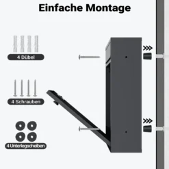 Wiltec Briefkasten anthrazit 215x320x90mm Briefkasten mit Zahlenschloss, Namensschild und Sichtfenster Postkasten aus pulverbeschichtetem Stahl