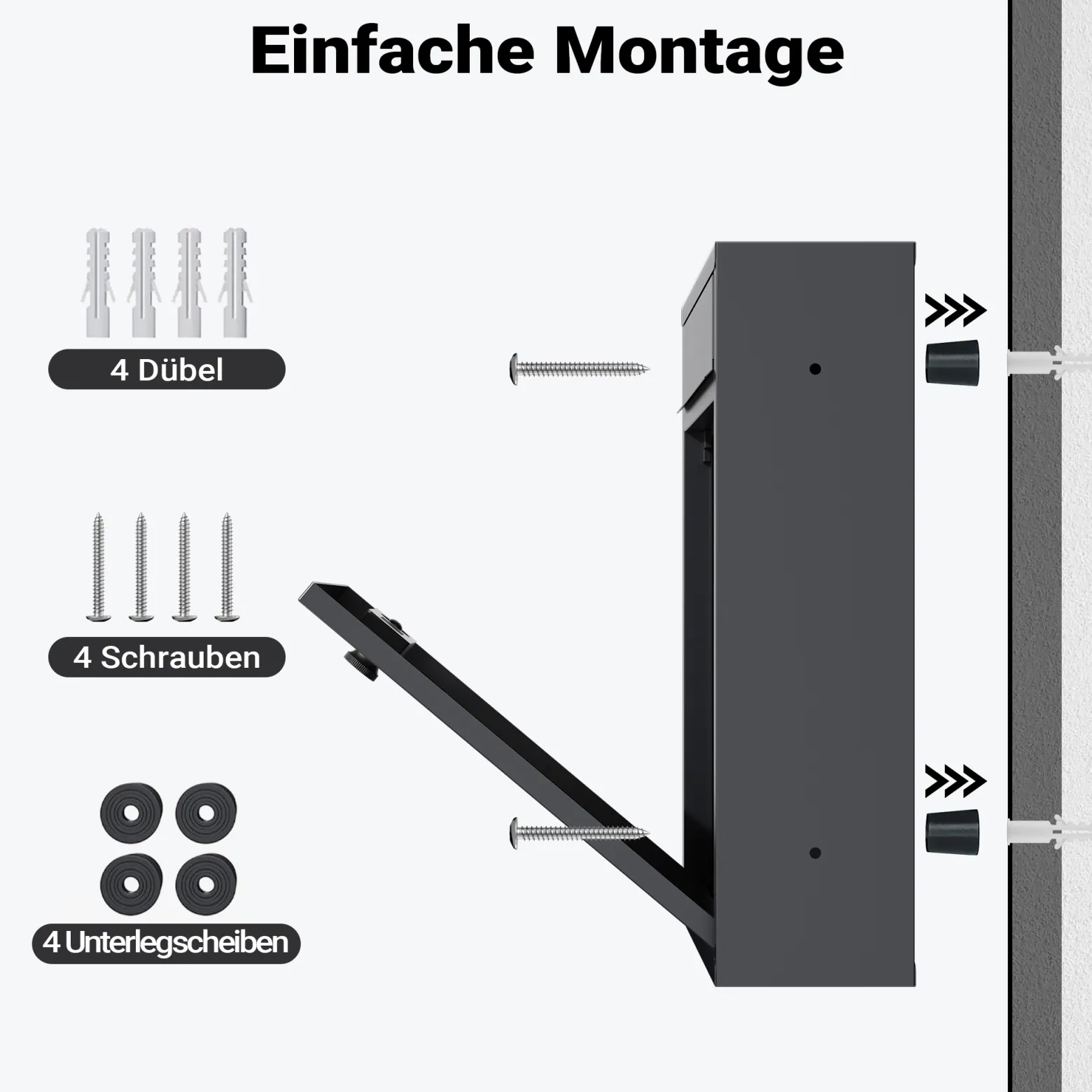 Wiltec Briefkasten anthrazit 215x320x90mm Briefkasten mit Zahlenschloss, Namensschild und Sichtfenster Postkasten aus pulverbeschichtetem Stahl