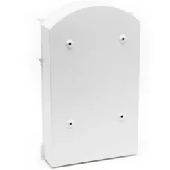 Wiltec Briefkasten Antik Design weiß 260 x 90 x 400 mm, Wandbriefkasten mit Schloss, Namensschild und Sichtschlitzen, Postkasten aus Stahl