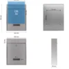 Wiltec Briefkasten silberfarben V10 Postkasten mit Namensschild, großem Briefschlitz und 2 Schlüsseln Wandbriefkasten aus pulverbeschichtetem Stahl