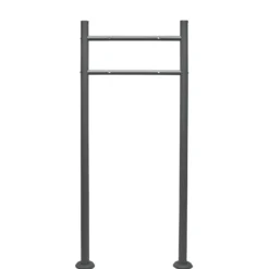 Wiltec Briefkasten Ständer Anthrazit 1200 x 500 mm, Standfuß für Postkasten Briefkästen Mailbox, Briefkastenständer aus Stahl für Standbriefkasten