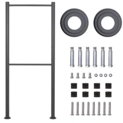 Wiltec Briefkasten Ständer 4-fach Anthrazit 1700 x 700 mm, Vierfach Standfuß für Postkasten Briefkästen Mailbox, Briefkastenständer aus Stahl für Standbriefkasten