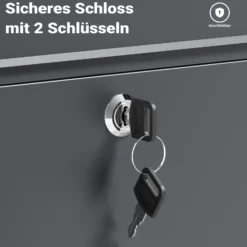 Wiltec Briefkasten V13 Anthrazit 360 x 105 x 315 mm, Wandbriefkasten mit Schloss und Klappe, Postkasten aus Stahl pulverbeschichtet
