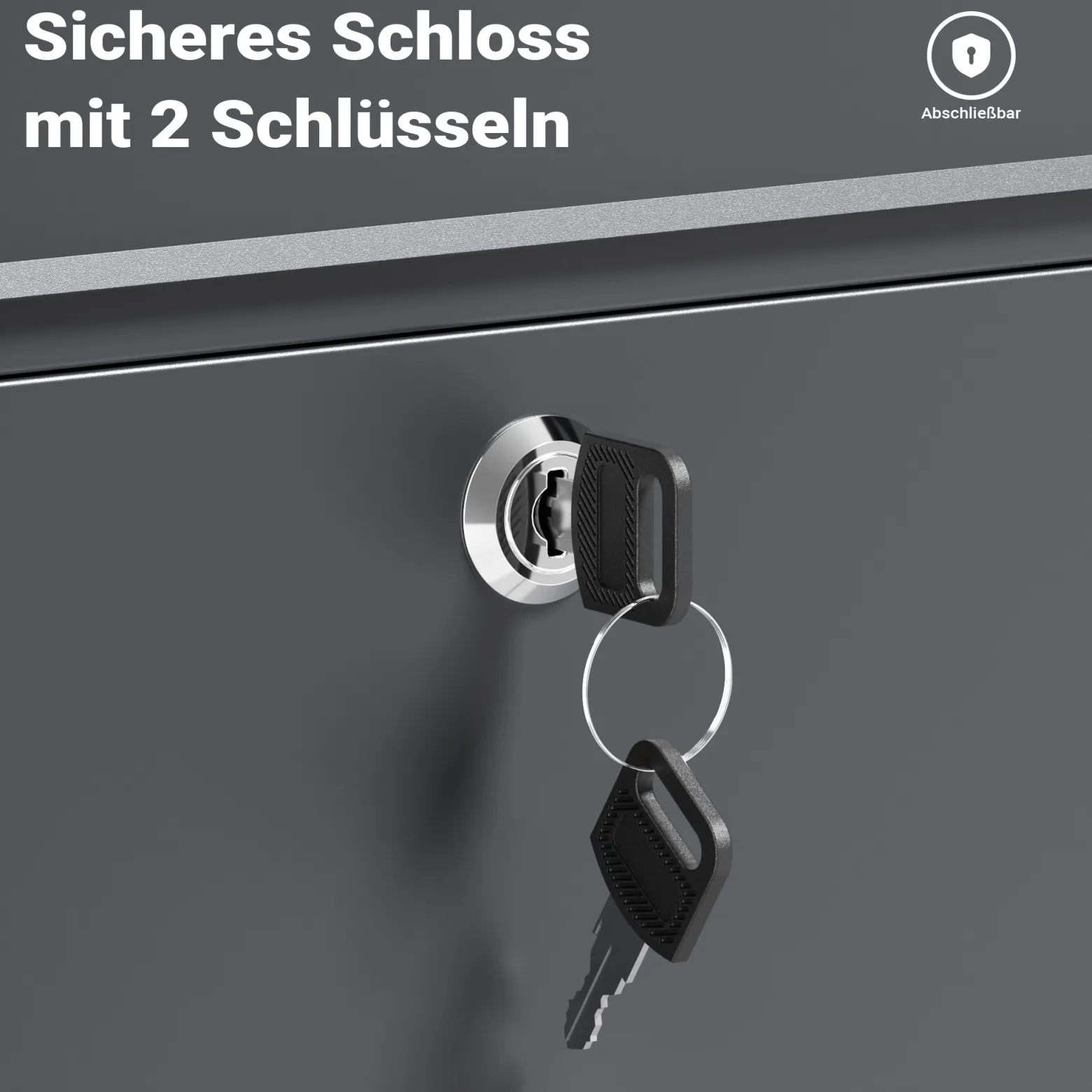 Wiltec Briefkasten V13 Anthrazit 360 x 105 x 315 mm, Wandbriefkasten mit Schloss und Klappe, Postkasten aus Stahl pulverbeschichtet