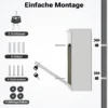 Wiltec Briefkasten V13 Edelstahl 360 x 115 x 320 mm, Wandbriefkasten mit Schloss und Klappe, Postkasten aus Stahl