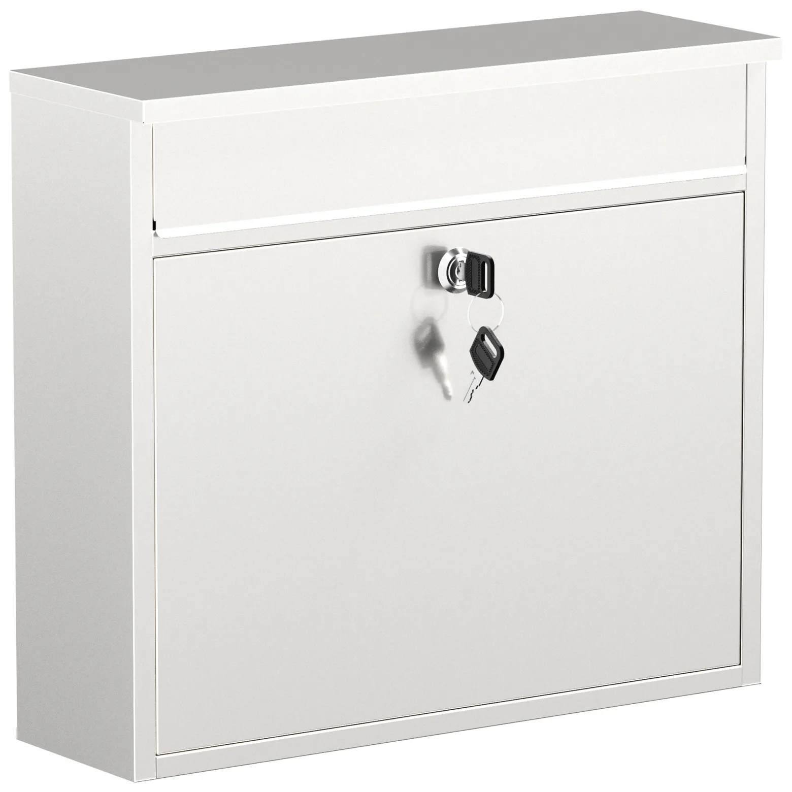 Wiltec Briefkasten V13 Edelstahl 360 x 115 x 320 mm, Wandbriefkasten mit Schloss und Klappe, Postkasten aus Stahl