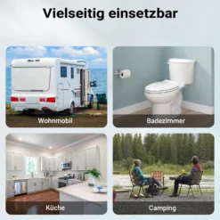 Wiltec Camping Doppeltrittstufe bis 200 kg, 2 Stufen Tritt aus Stahl, Trittleiter für Camping, Outdoor und Haushalt