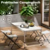 Wiltec Campingmöbel Set 5tlg. Campingtisch mit Stühlen höhenverstellbarer Tisch plus 4 Campingstühle Aluminium Sitzgarnitur Campingtisch klappbar Klapptisch Camping Garnitur faltbar