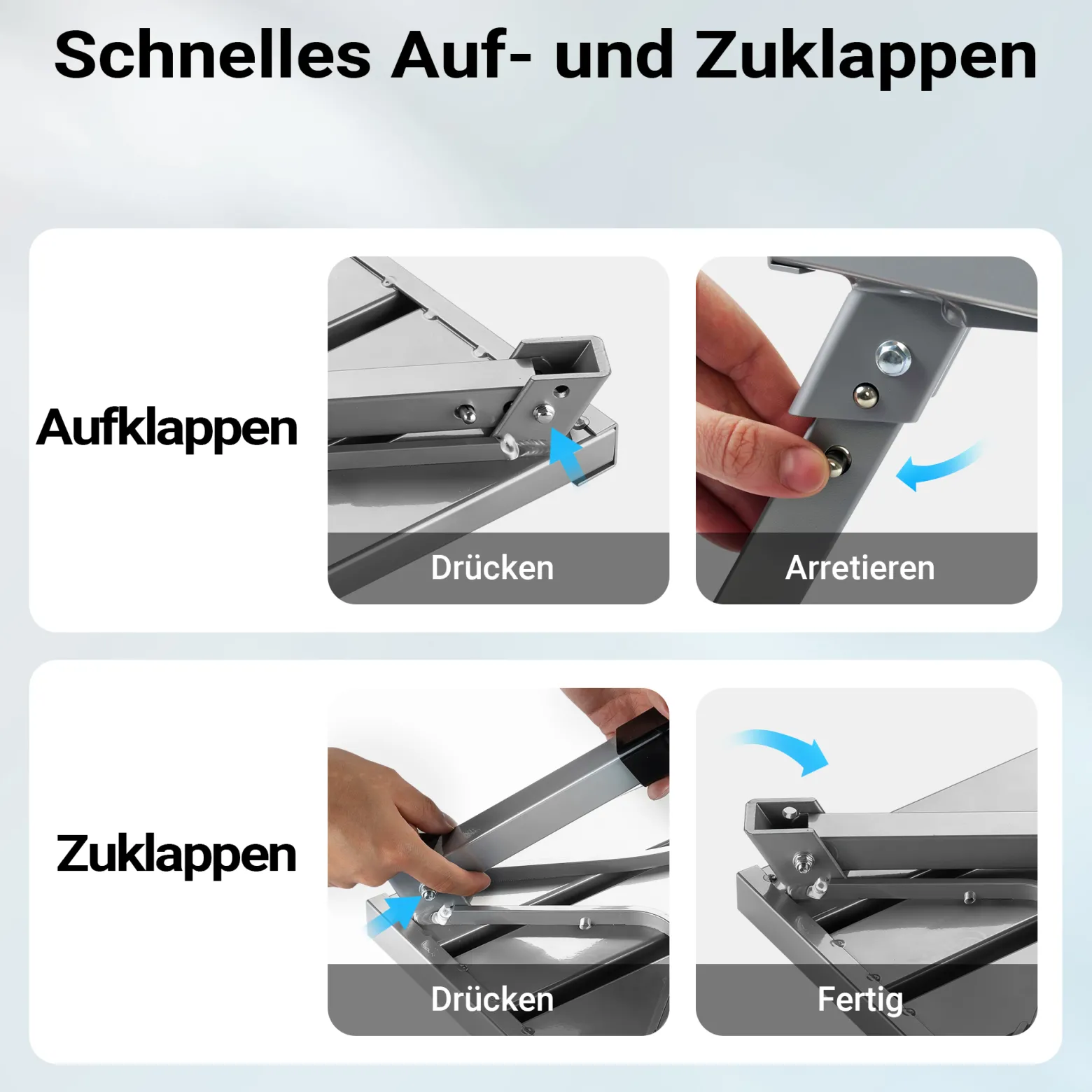 Wiltec Camping Trittstufe bis 150 kg Tritthocker klappbar aus Stahl Trittleiter mit 1 Stufe