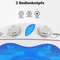 Wiltec Camping Waschmaschine bis 3,0 kg 150 W, Mini Waschmaschine 33 x 35 x 52,5 cm für waschen und schleudern, Reisewachmaschine mit Timer