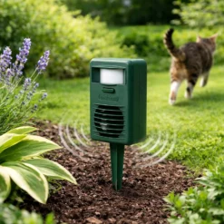 Wiltec Catfree Ultraschall Katzenschreck - für bis zu 88 m² Schutzbereich - mit 10 m Reichweite und bis zu 100° - Tierschreck Katzenabwehr im Garten ganzjährig einsetzbar