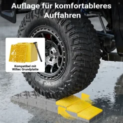 Wiltec Curb Pad für RV Nivellierblock 4er Set 218 x 110 x 25 (14) mm aus HDPE, Unterlegplatten für Wohnmobil und Camper, Abstützplatten für Wohnwagen